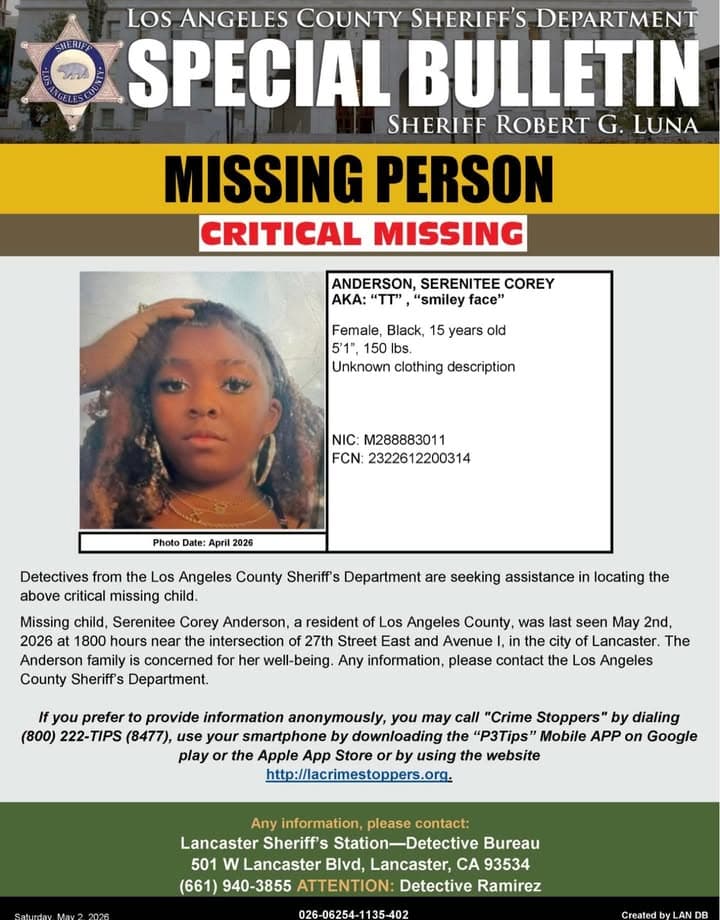 🚨 CRITICAL MISSING – LANCASTER 🚨 Detectives are asking for the public’s...