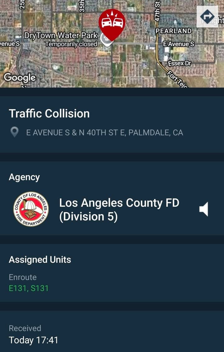 902T/902R....40th Street East and Avenue S....two vehicle collision....sheriff and FD enroute code...