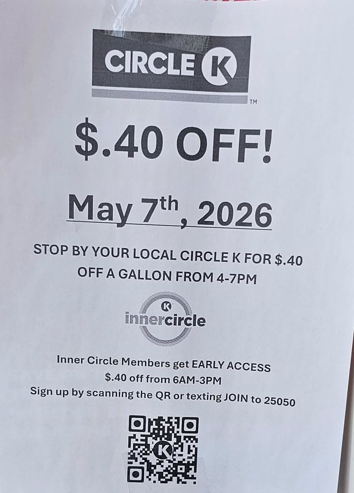 Tomorrow at Circle K!