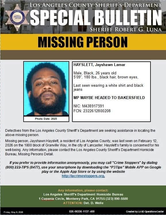 #LASD is Asking for the Public’s Help Locating Missing Person, Jayshawn Lamar...