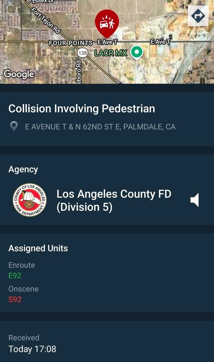 902T/902R....62nd Street East and Avenue T....vehicle vs dirtbike....sheriff and FD enroute code...