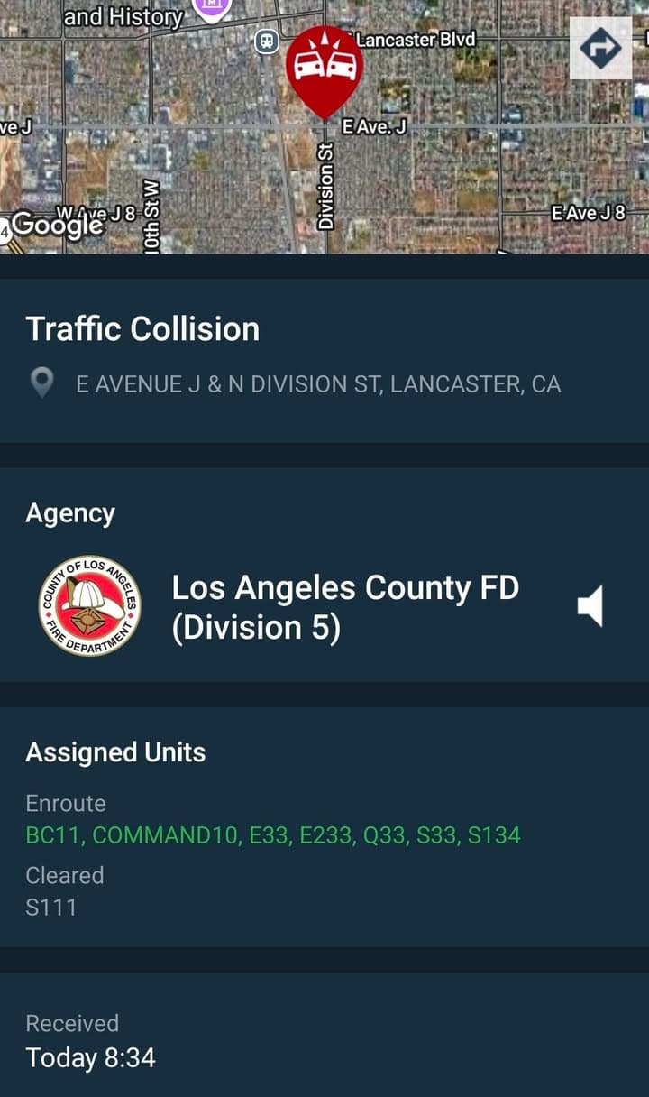 902T/902R....Division Street and Avenue J....traffic collision involving bus.....sheriff and FD enroute code...