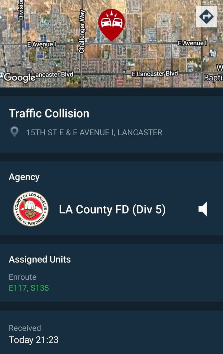 902T/902R....Avenue I and 15th Street East....two vehicle collision....sheriff and FD enroute code...