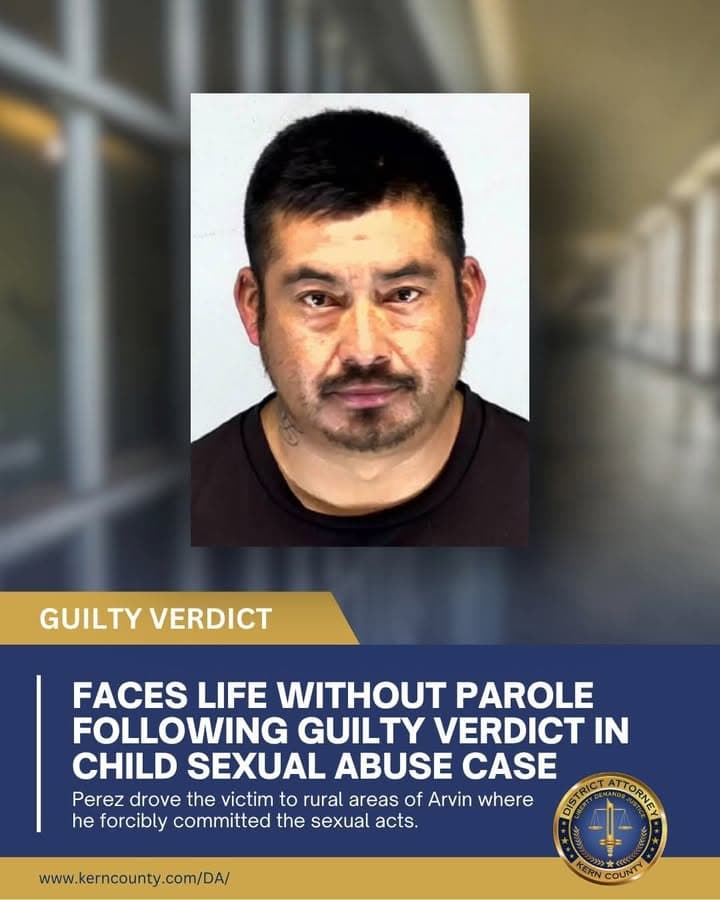 Today, a Kern County jury convicted Defendant Pablo Garcia Perez, age 31,...