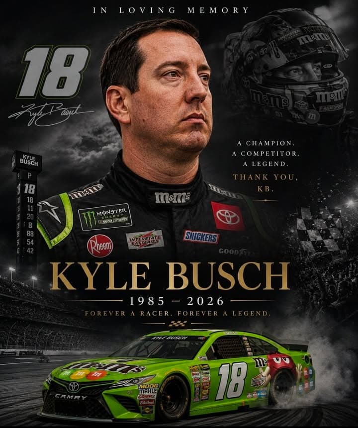 🏁 NASCAR legend Kyle Busch has reportedly passed away at the age...