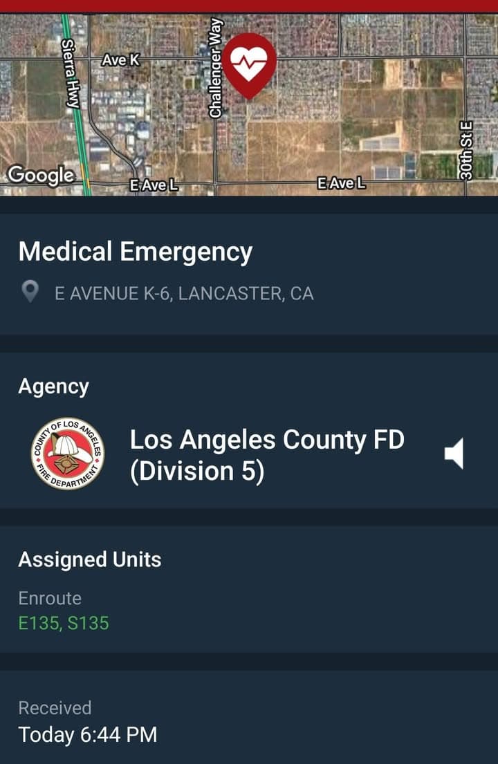 902R....Avenue K-6 and Carol Drive....1 year old fell off table, unknown circumstances....sheriff...