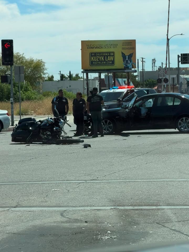 Vehicle vs motorcycle collision just after 10am this morning in 6th Street...
