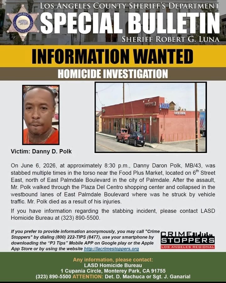 Homicide Detectives from the Los Angeles County Sheriff’s Department are seeking assistance...