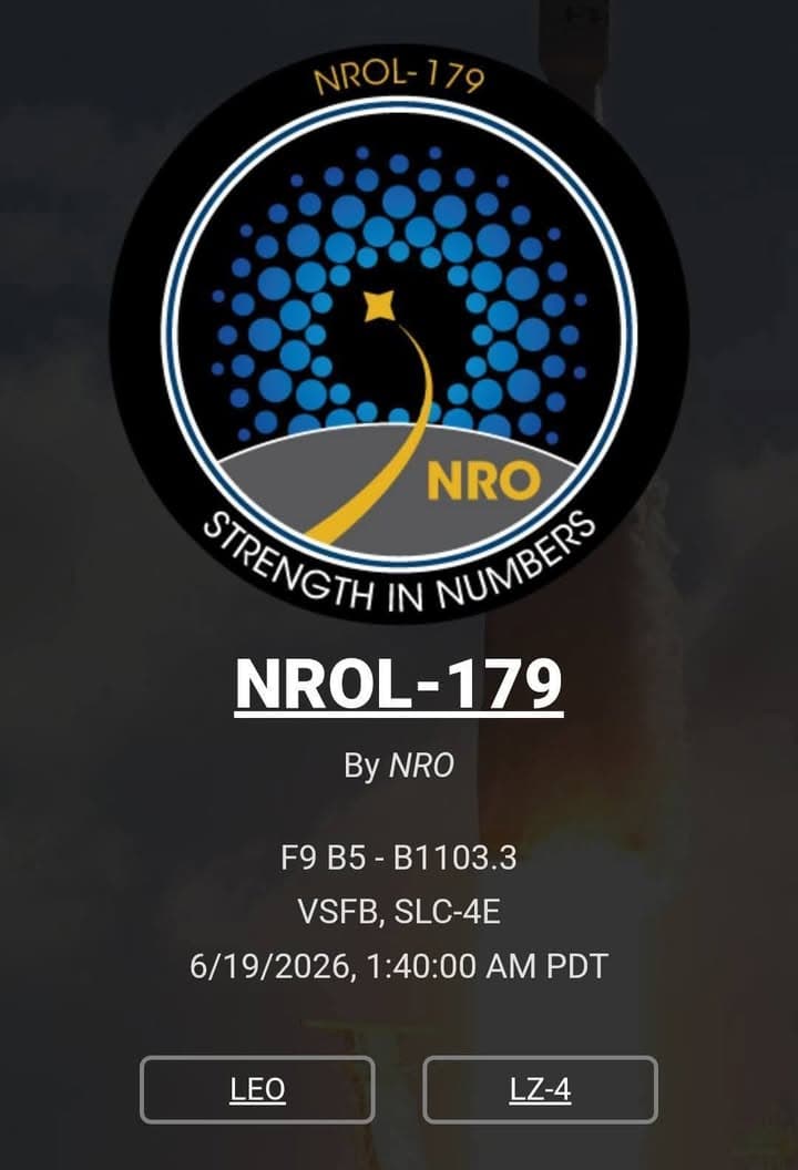 NROL-179 🚀 This launch will be a RTLS "Return To Launch Site"...