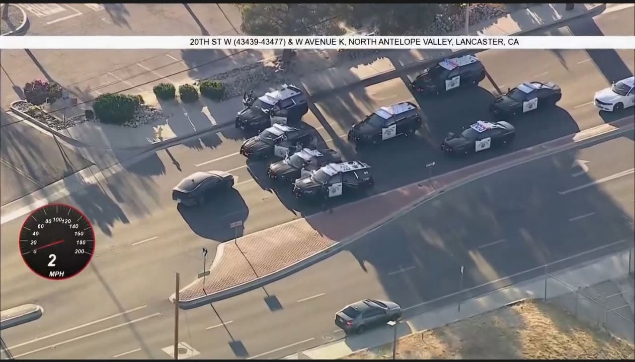 Pursuit tied to deadly Pomona shooting ends in Lancaster A pursuit involving...