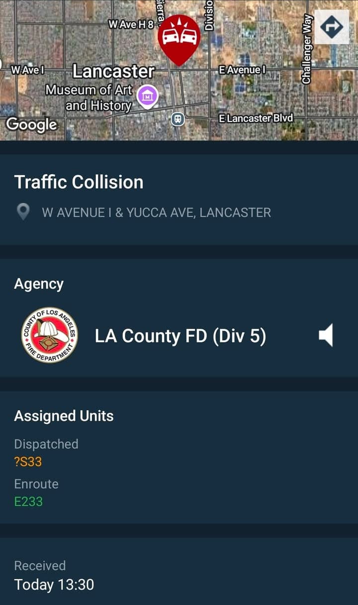 902T/902R.....Avenue I and Yucca Avenue....two vehicle collsion, FD on scene requesting units...