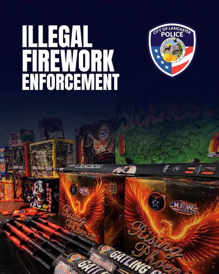 From Lancaster Police Department Hundreds of pounds of illegal fireworks were taken...