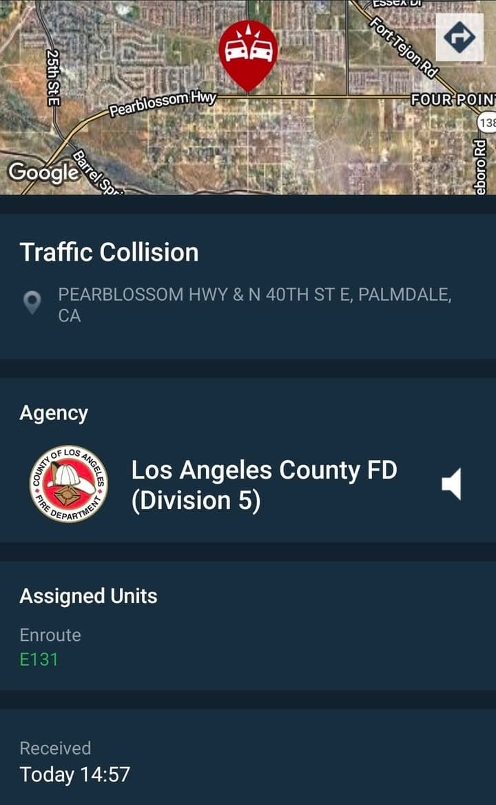 901T....40th Street East and ....maroon vehicle vs white Toyota Tacoma.....sheriff and FD...