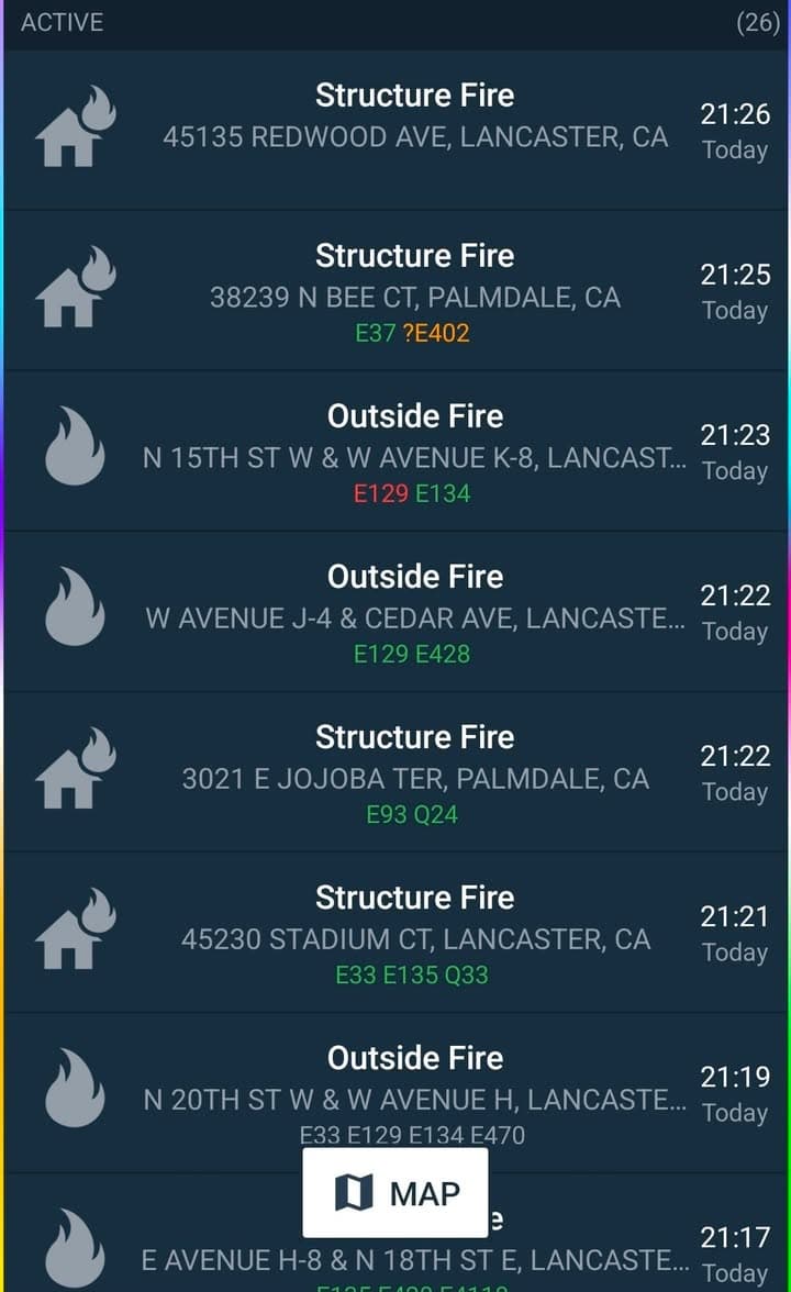 There are currently 26 active fires in the Antelope Valley.