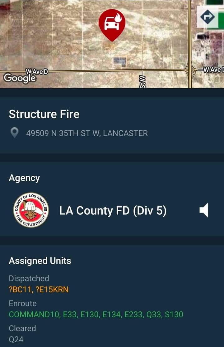 STRUCTURE FIRE – LANCASTER Los Angeles County Fire Department crews are responding...