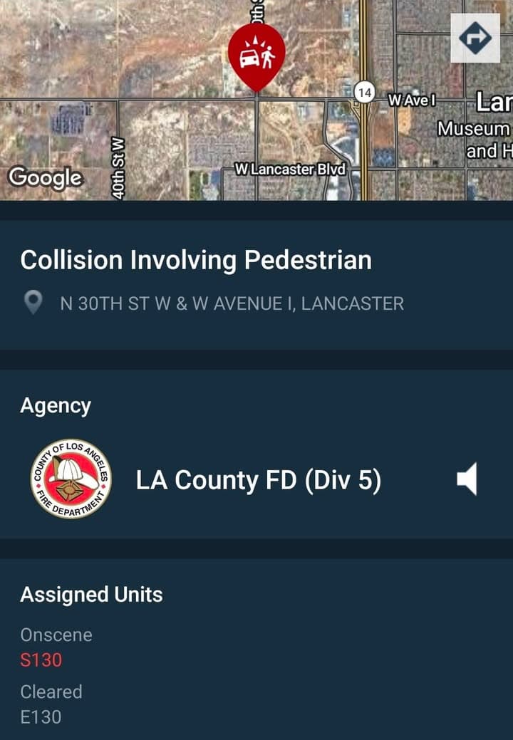 902T/902R....Avenue I and 30th Street West....black F-150 vs bicycle....sheriff and FD enroute...
