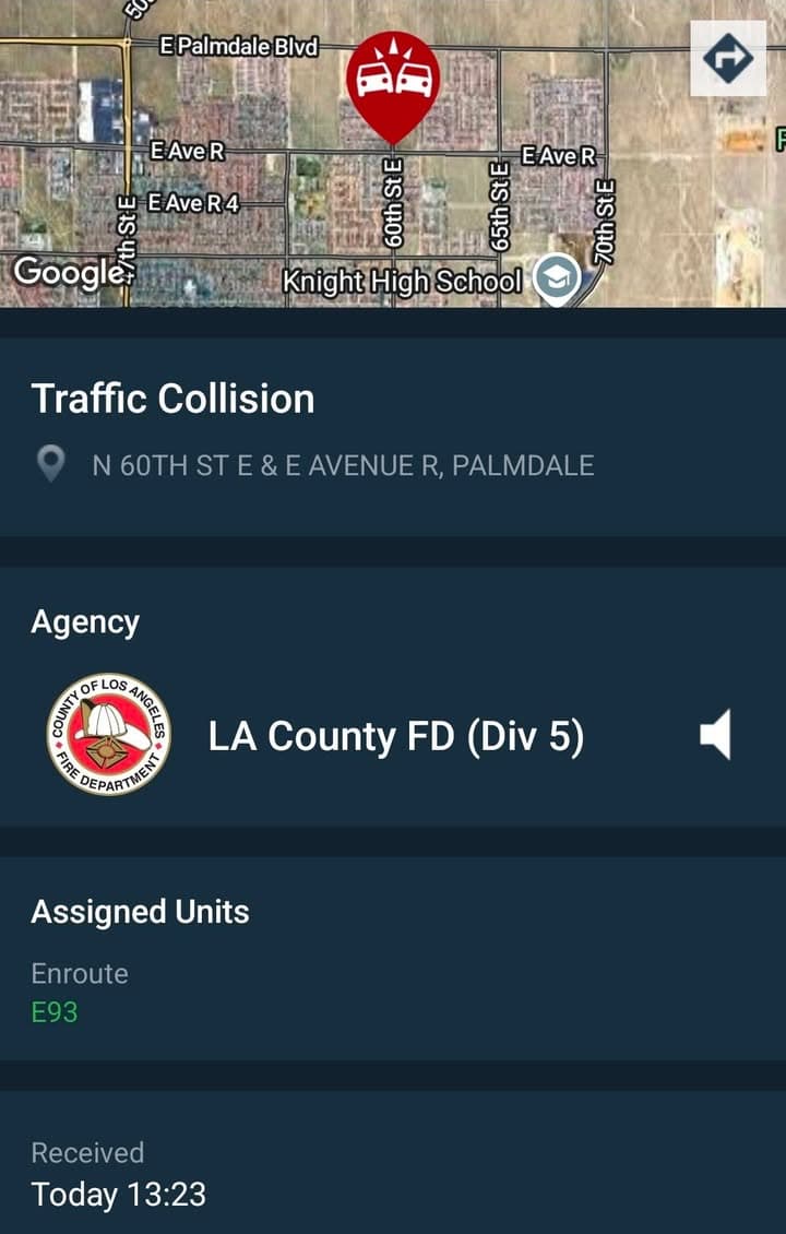 902T/902R....60th Street East and Avenue R....three vehicle collision.....sheriff and FD enroute code...