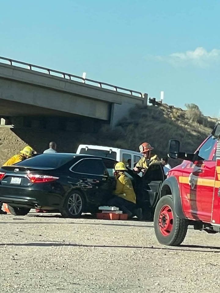11-79....Angeles Forest and Sierra Highway....white Jeep vs black Toyota Camry....CHP and FD...