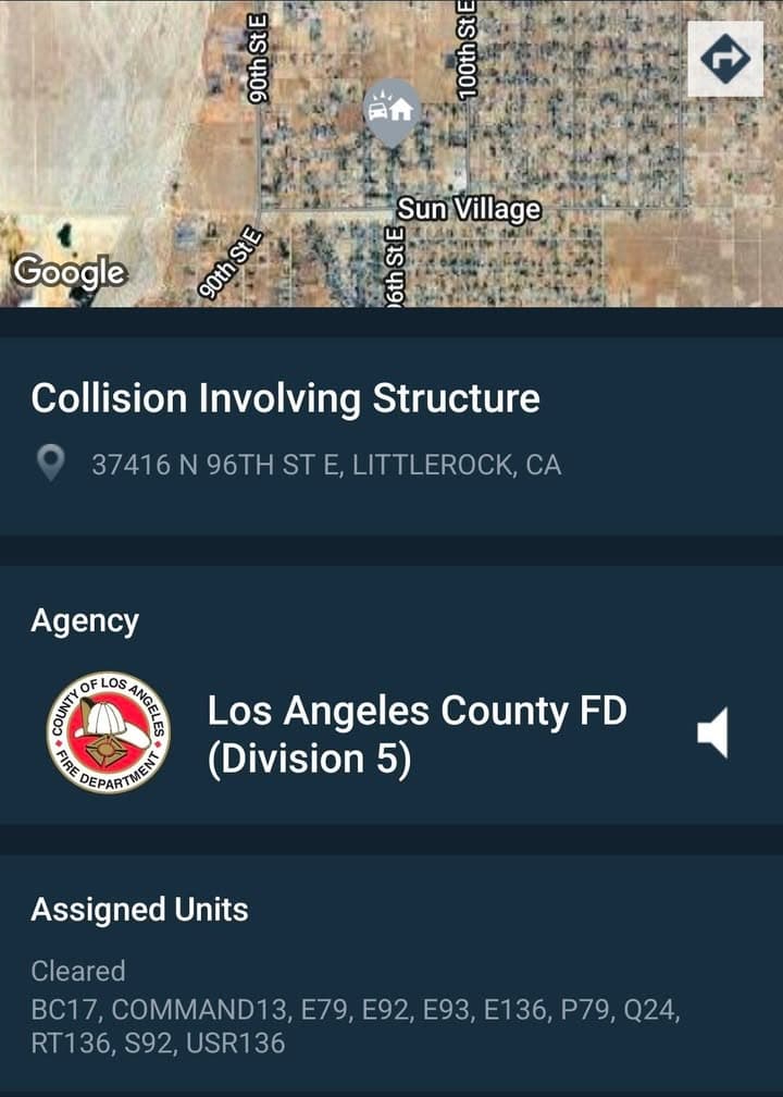 902T/902R/914C....96th Street East and Avenue R-11....vehicle vs house, occupants of vehicle trapped....sheriff,...
