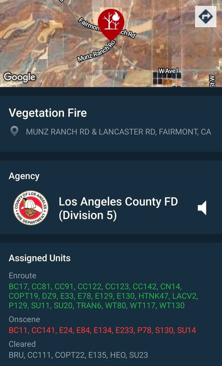 VEGETATION FIRE – FAIRMONT Firefighters have a good handle on the vegetation...