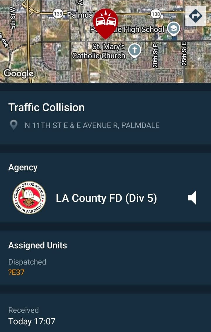 902T/902R....11th Street East and Avenue R....two vehicle collision, unknown if injuries....sheriff and...