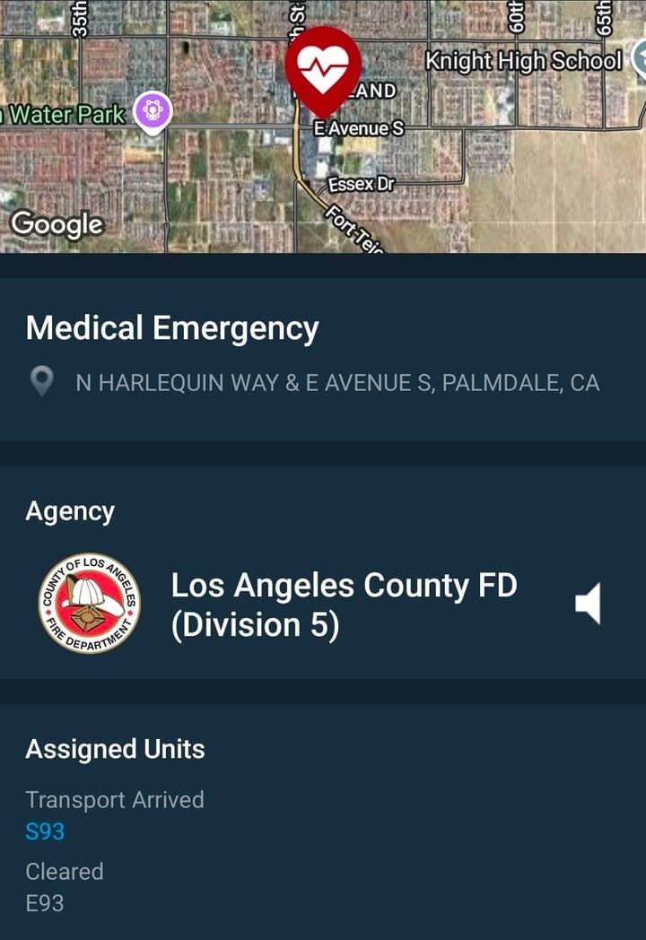 902R....Avenue S and Harlequin Way....callers daughter jumped out of vehicle....sheriff and FD...