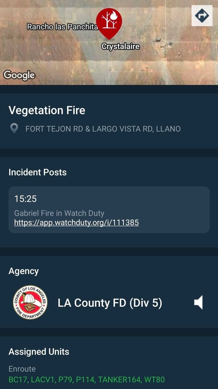 Gabriel Fire – Llano Resources are on scene of the Gabriel Fire...