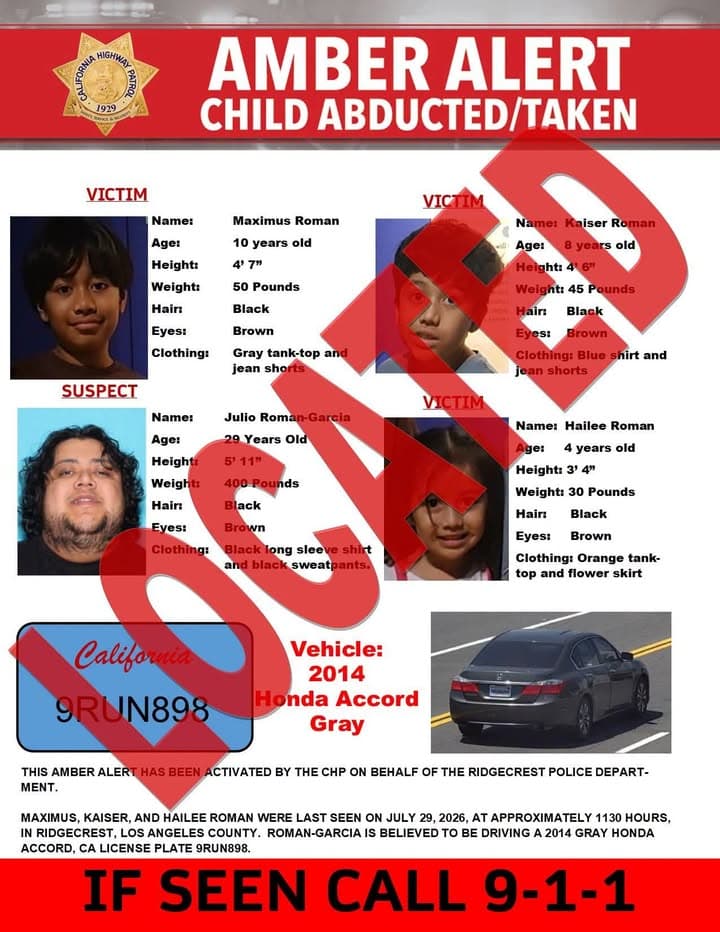 This Alert has been deactivated. The subjects have been located. ************************************************************************************************************************** AMBER...