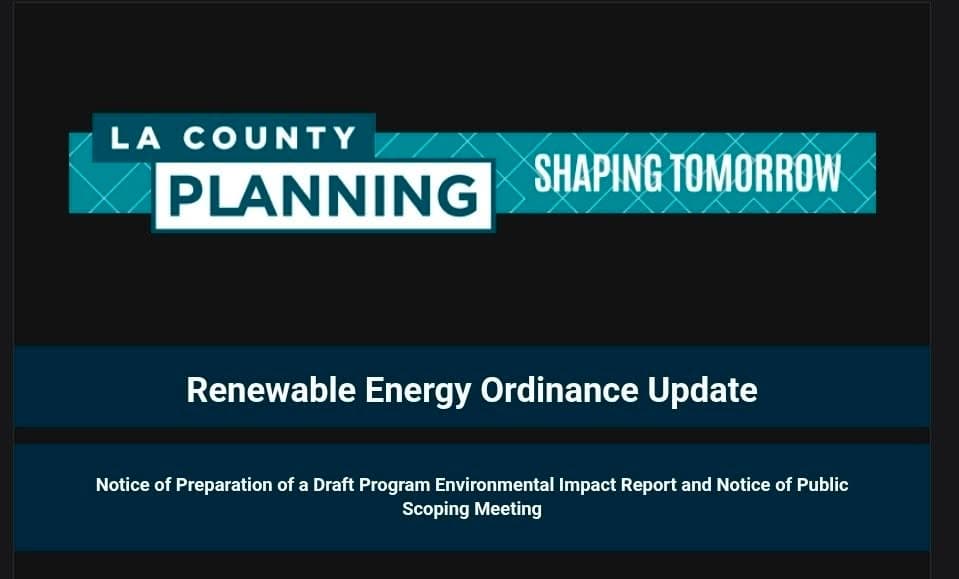 Renewable Energy Ordinance Update Notice of Preparation of a Draft Program Environmental...