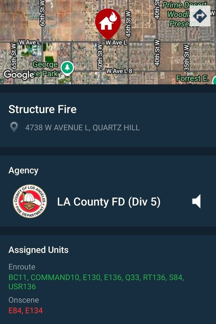 Reported structure fire....Avenue L and 48th Street West....FD enroute code 3 UPDATE:...
