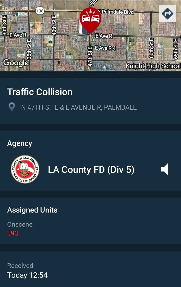 902T/902R....47th Street East and Avenue R.....two vehicle collision....sheriff and FD enroute code...