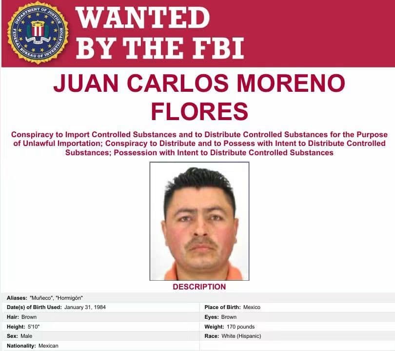From FBI - Los Angeles Juan Carlos Moreno Flores is #wanted for...