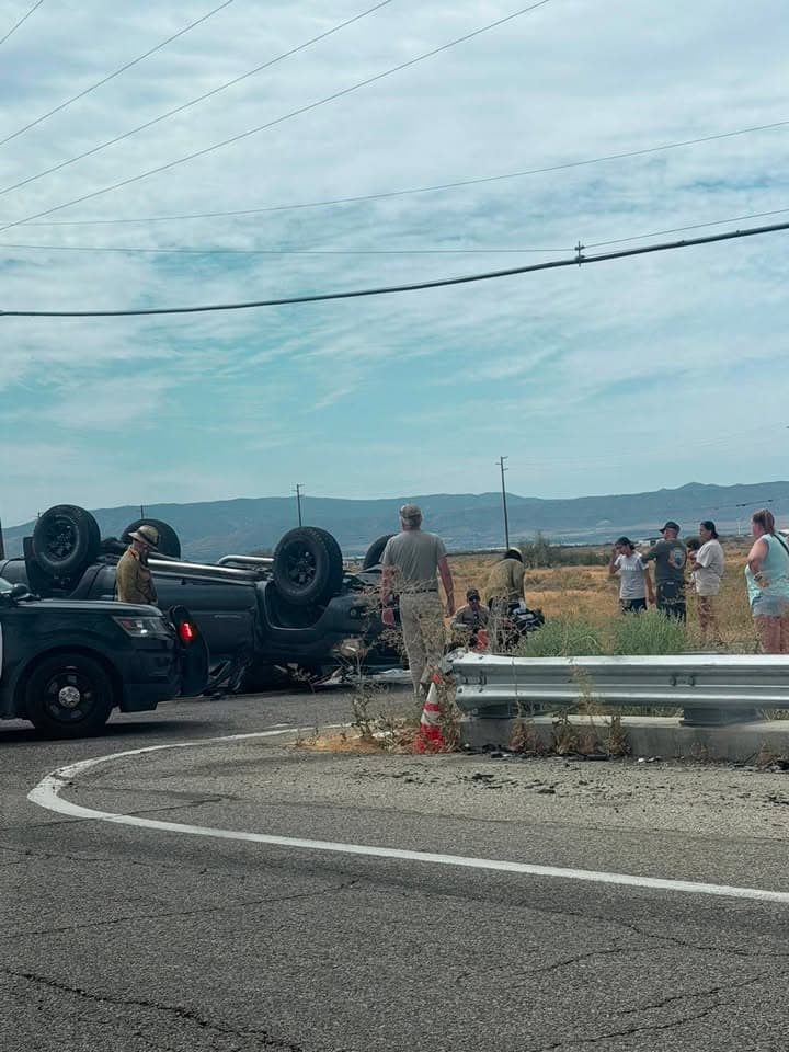 11-79....Sierra Highway and Avenue E....three vehicle collision, one overturned....CHP, FD, and sheriff...
