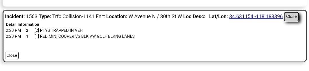 11-79....Avenue N and 30th Street West....two vehicle collision, red Mini Cooper vs...