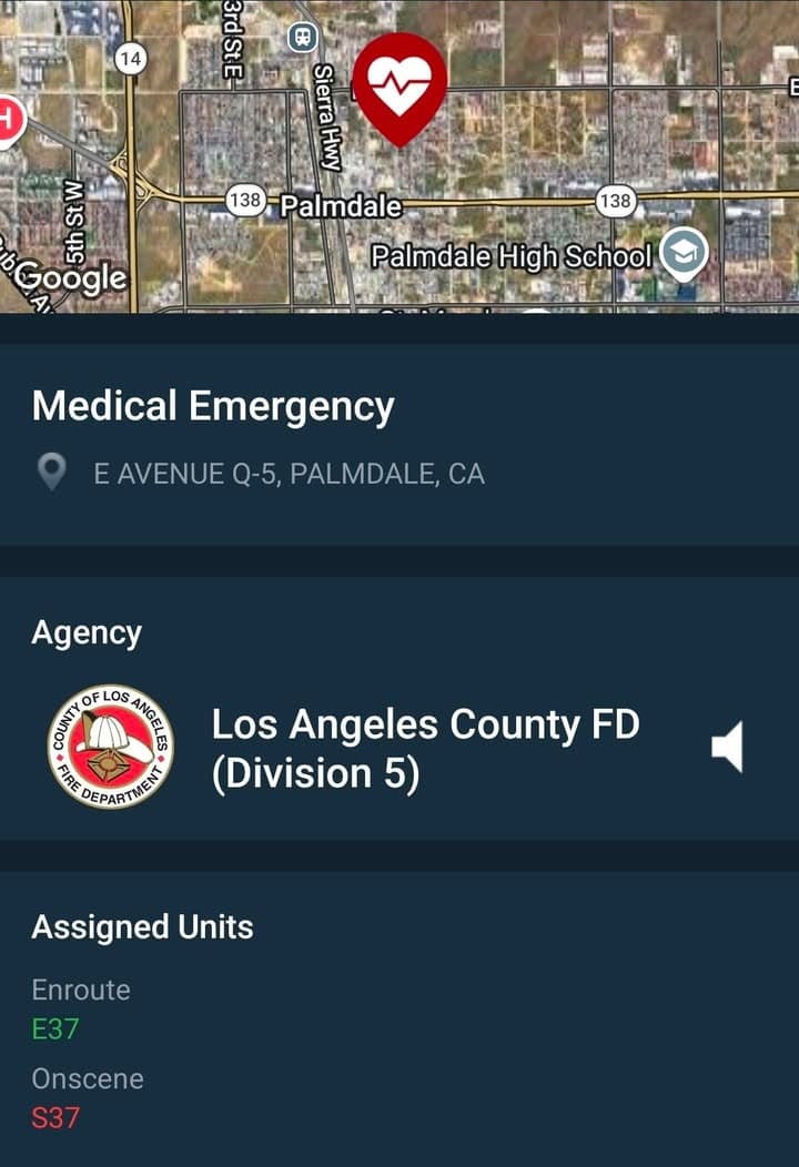 902R....10th Street East and Avenue Q-5....6 month old baby choking....sheriff and FD...