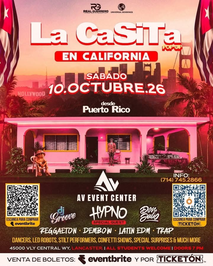 🔥 LANCASTER, CALIFORNIA — SÁBADO 10 DE OCTUBRE 🇵🇷 LA CASITA POP-UP...