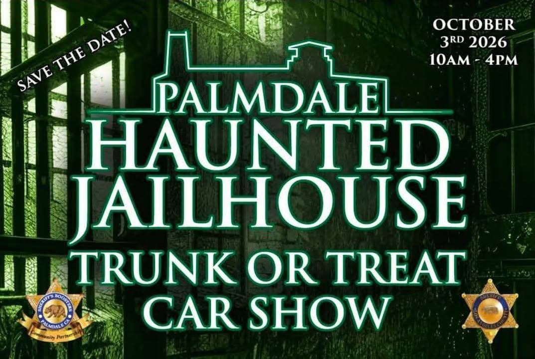 🎃👻 SAVE THE DATE! Palmdale Sheriff's Station HAUNTED JAILHOUSE TRUNK OR TREAT & CAR SHOW! 🚗🍬