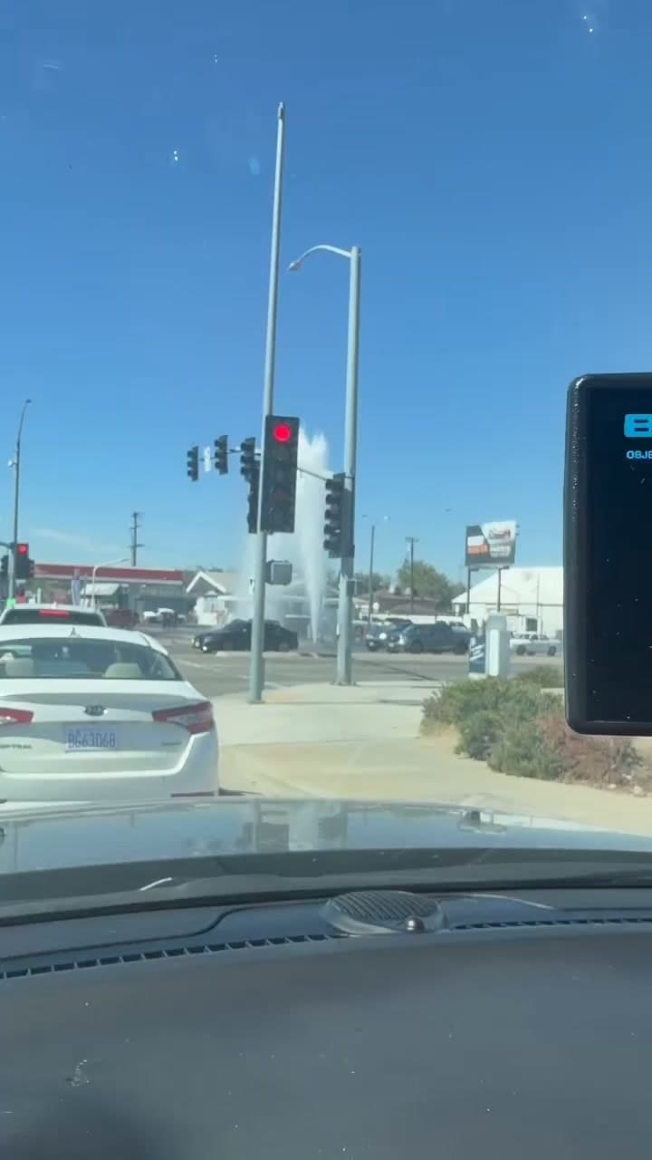 Sheared hydrant at Avenue J and Sierra Highway