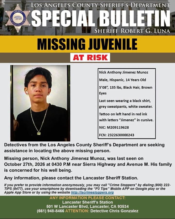 🚨 AT-RISK MISSING JUVENILE 🚨