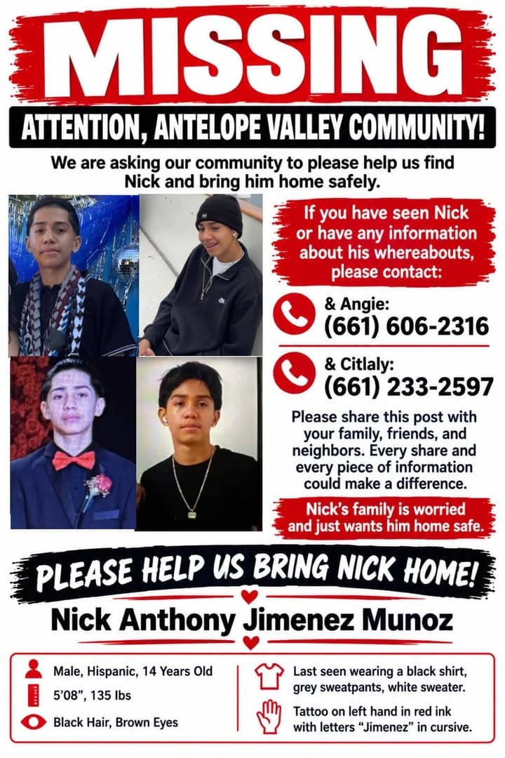 🚨 STILL MISSING – AT-RISK 14-YEAR-OLD | LANCASTER 🚨