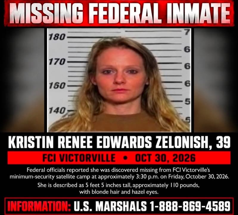 🚨 FEDERAL INMATE MISSING FROM VICTORVILLE PRISON CAMP