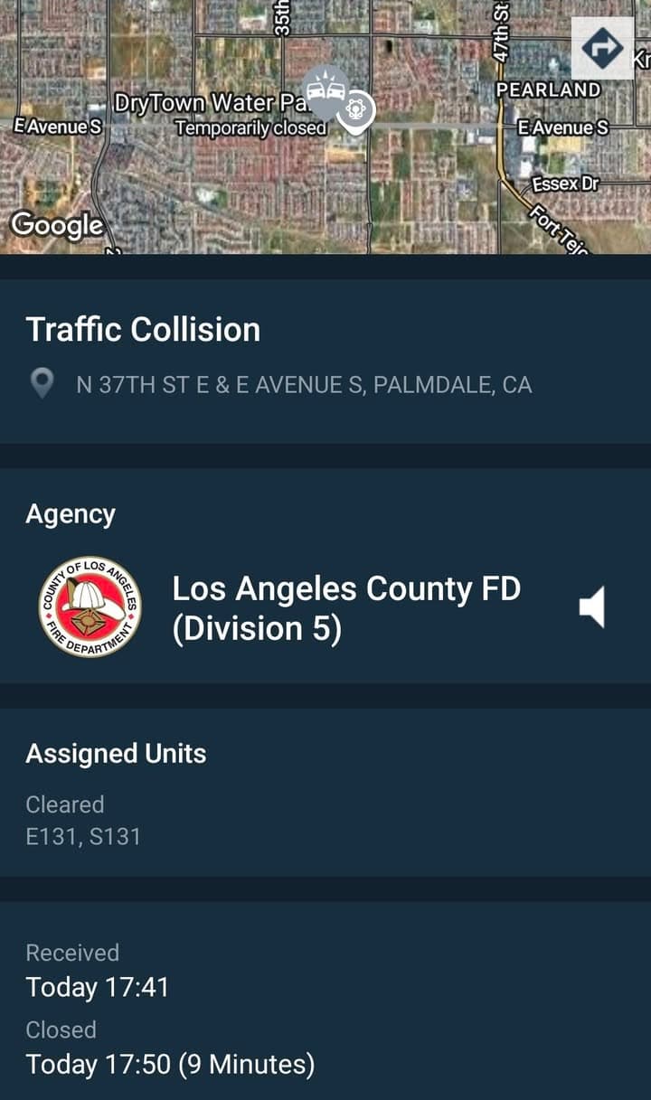 902T/902R....37th Street East and Avenue S....vehicle vs motorcycle....sheriff and FD enroute code...