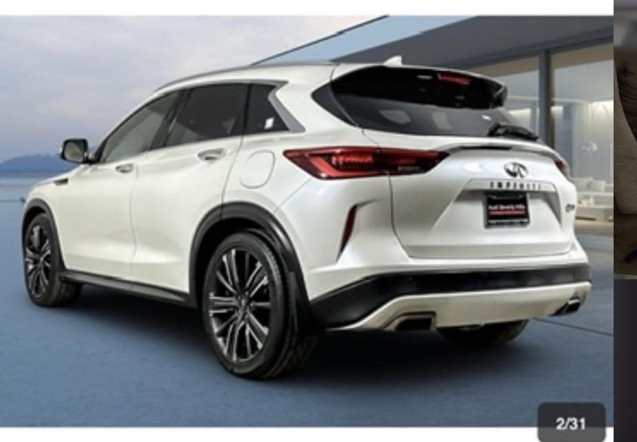STOLEN White Infiniti QX50 plates #9ROJ322 taken from area of Fig and...
