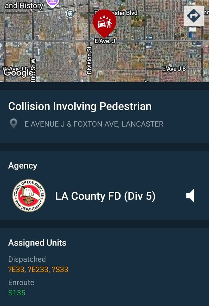 902T/902R....Foxton Avenue and Avenue J....vehicle vs pedestrian....sheriff and FD enroute code 3...