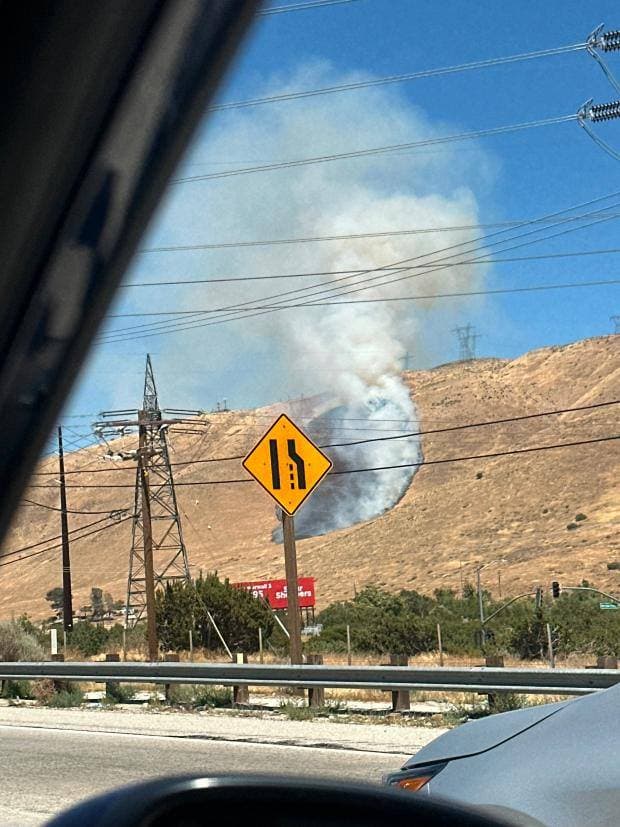 LEMON FIRE — PALMDALE LACoFD resources remain on scene of the Lemon...