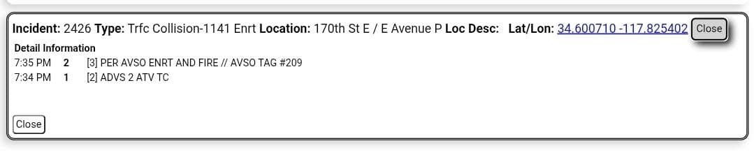 902T/902R....170th Street East and Avenue P....vehicle vs motorcycle at Park....sheriff and FD...