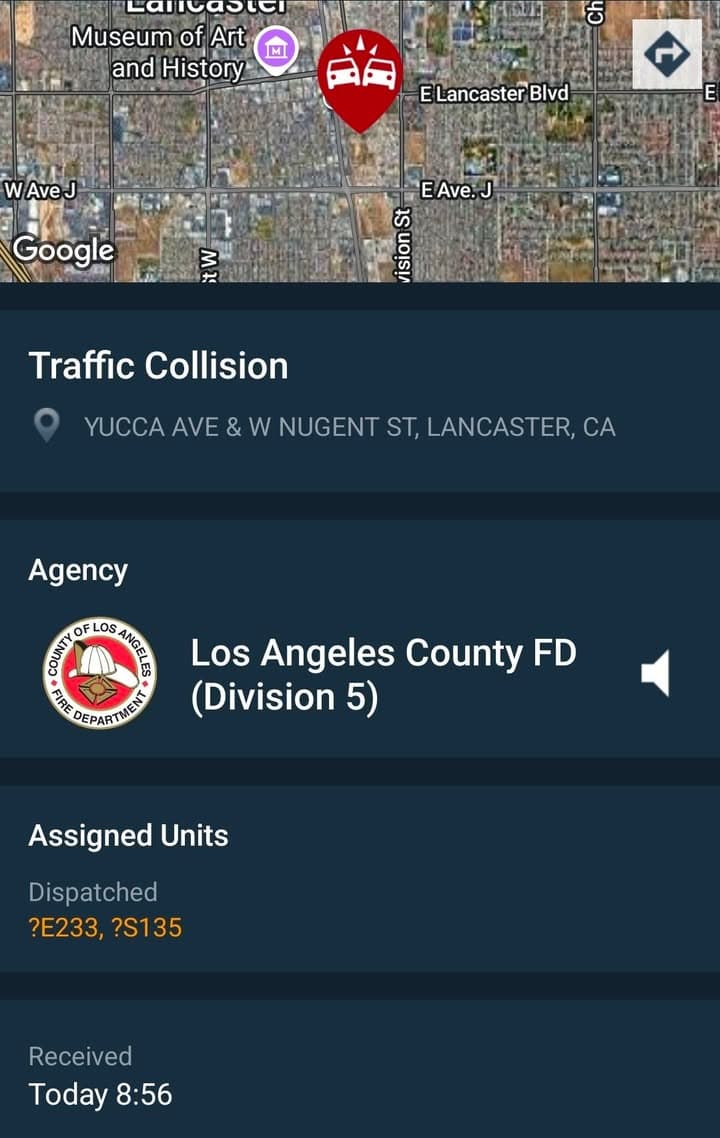 902T/902R....Yucca and Nugent....two vehicle collision....sheriff and FD enroute code 3