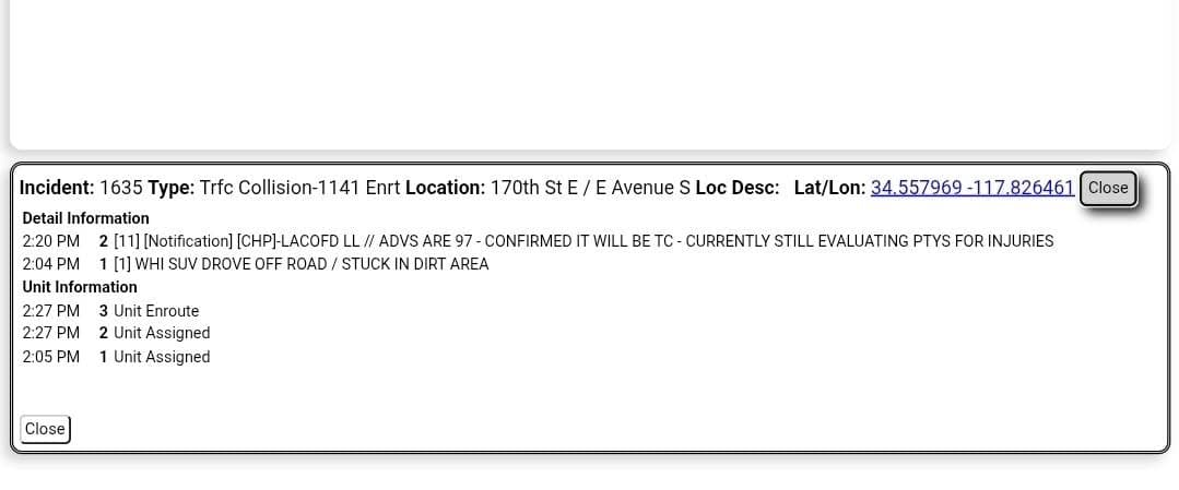 11-79....170th Street East and Avenue S....white SUV ran off road, now stuck...