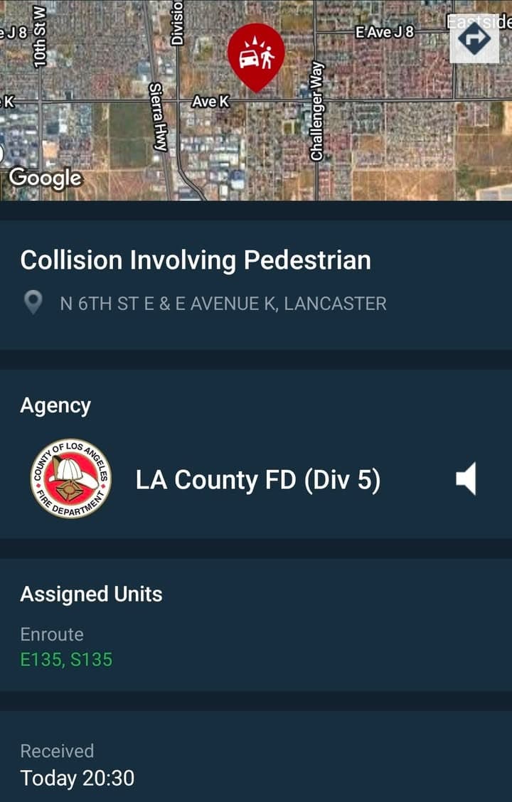902T/902R....6th Street East and Avenue K....silver Nissan SUV vs bicycle....sheriff and FD...