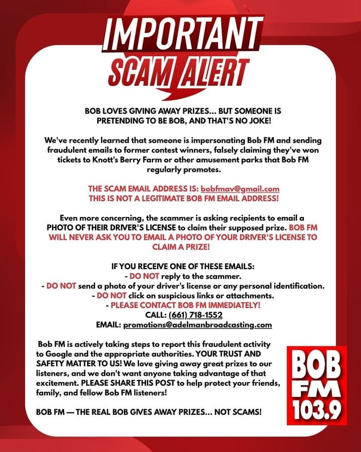 BOB LOVES GIVING AWAY PRIZES… BUT SOMEONE IS PRETENDING TO BE BOB, AND THAT'S NO JOKE!